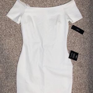 Lulus Tight Off-the-Shoulder White Dress
